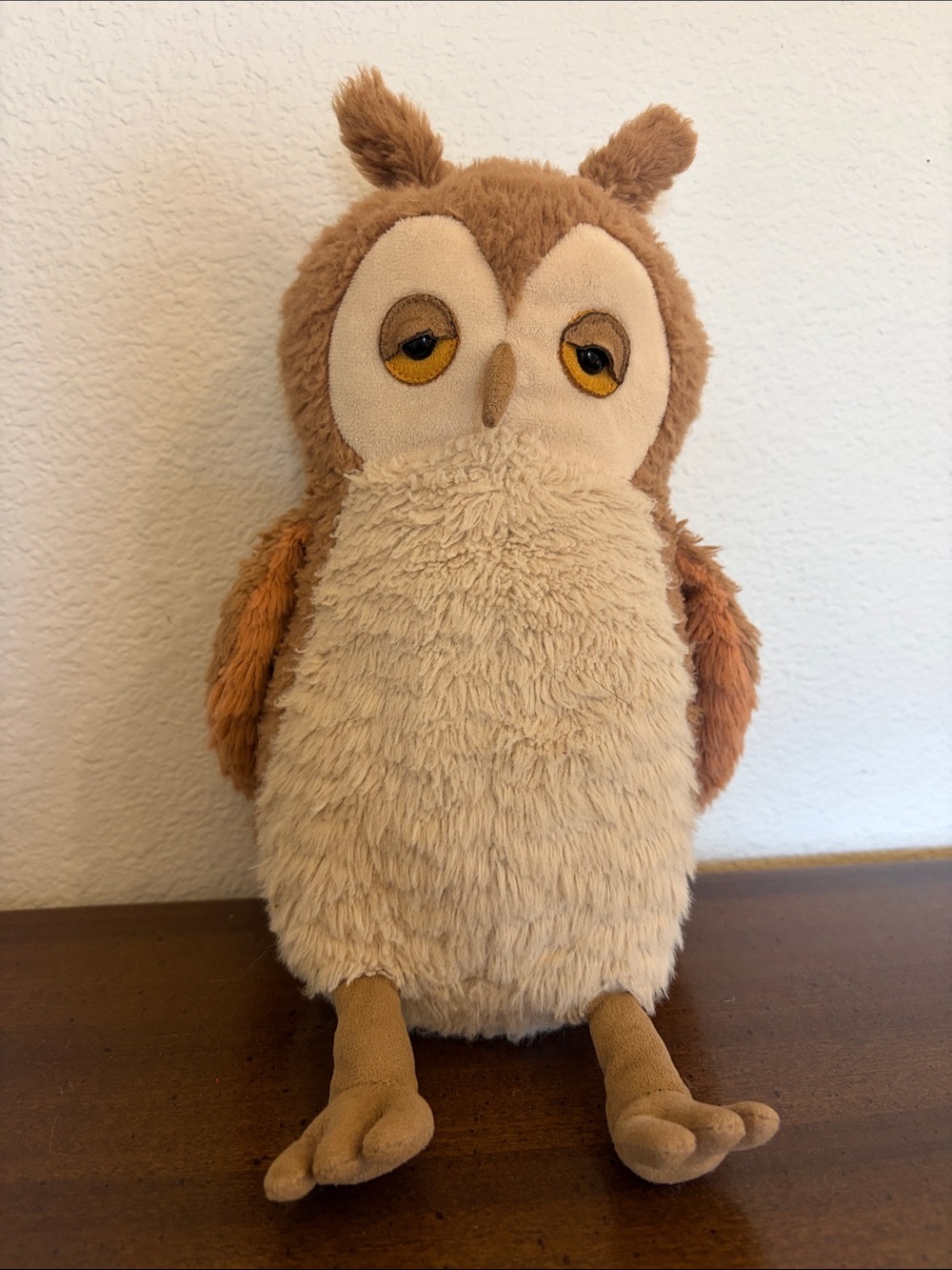 Jellycat Oakley Owl Sleepy Plush Owl Stuffed Animal - Tan and Brown